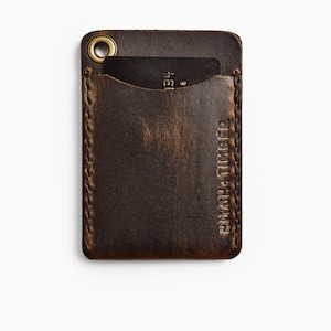 The Flat Jack Wallet ~ Leren EDC-kaartportemonnee voorvak