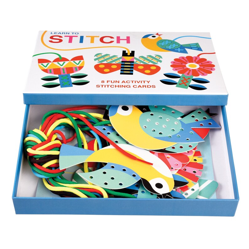 Children's Learn to Stitch Weaving + Threading Craft Activity in a gift box