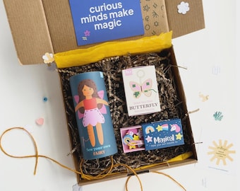 Fee Einhorn Handwerk Kit Box, Kinder Nähaktivität, Holzperlenarmband