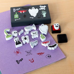 Set de sellos de Halloween espeluznante para niños: Kit de manualidades reutilizable y ecológico para regalar