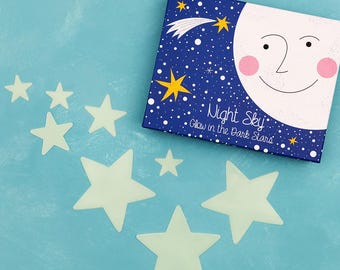 Glow in the Dark Stars Kit für Kinderzimmer - 30-teiliges Kit Wandtattoos - Magischer Nachthimmel Dekor