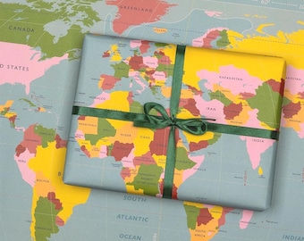 Carta da regalo con mappa del mondo vintage: carta da regalo a tema viaggio sostenibile