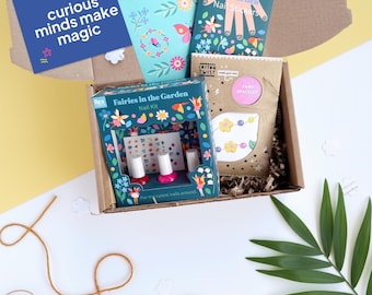 Kinder Nailart + Schmuck Geschenkbox - Feen + Blumen Bastelgeschenk für Kinder