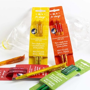 Recycled Plastic Pens - Sustainable Stationary - Eco Friendly Pens - Set of 2 Pens
