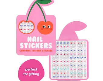 Kinder Nagelaufkleber: Temporäre Nagelkunst für Kinder, Kawaii Kirsche Messfreie Maniküre für Kinder
