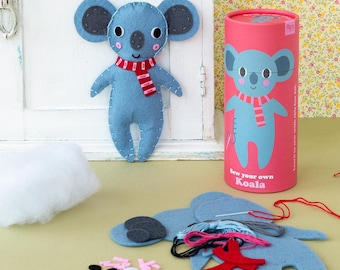 Koala Set - Nähen Sie Ihr eigenes Koala Set - Nähprojekt für Kinder - Geschenk für Liebhaber Geschenk