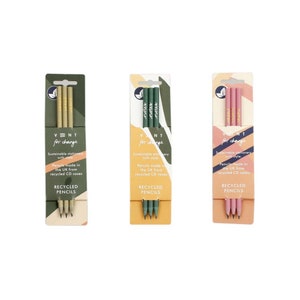 Set of 3 Recycled Plastic Pencils - Eco Friendly Stationary - Eco  Gift
