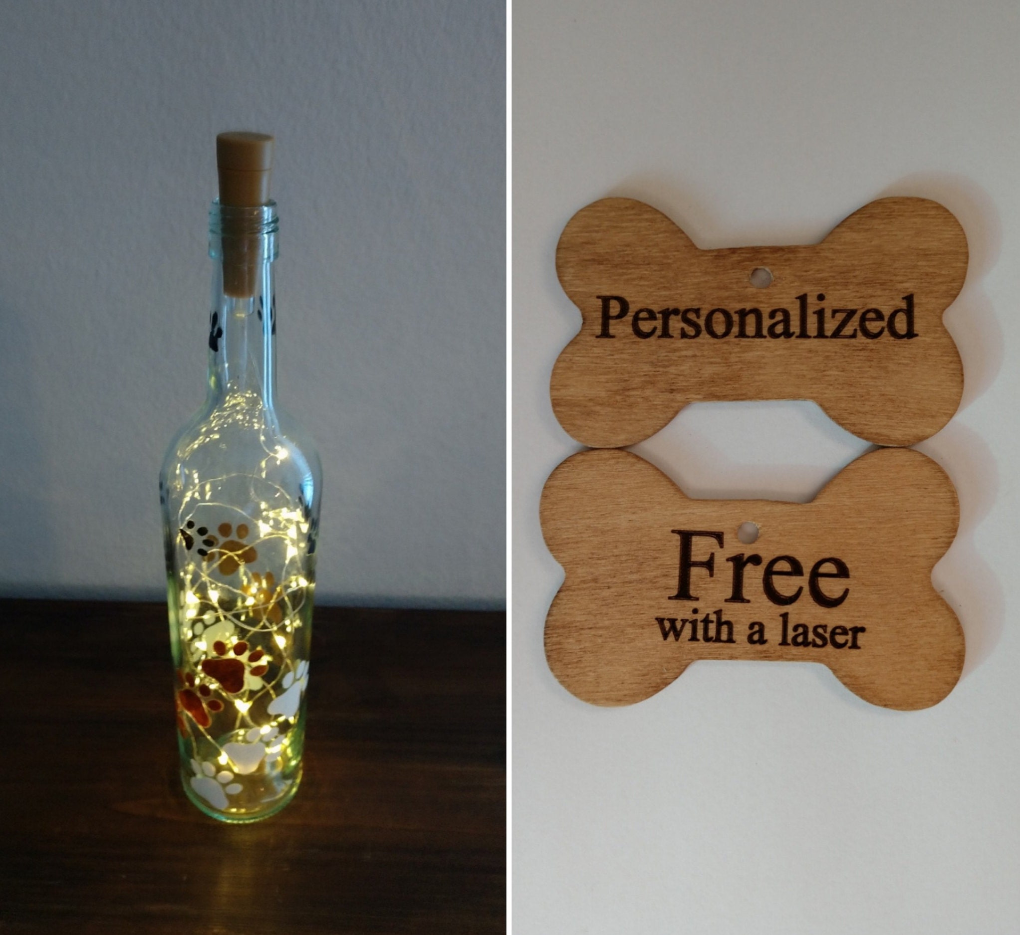 Dogs Dog themed gifts Wine bottle lights Dog mom birthday Etsy