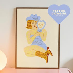 Cowgirl Tattoo | Art Print | Home Decor | Wall Decoration | Physical Artwork | Physical Art Print | Art Poster