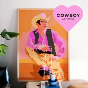 De cowboy | Kunstafdruk | Woondecoraties | Fysieke afdruk | Cowboykunstwerk