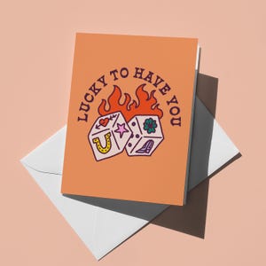 Sorte em ter você | Cartão de felicitações em branco | Cartão de felicitações Lucky Dice
