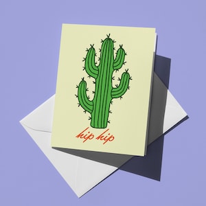 Hiep Hiep | Blanco wenskaart | Hoera Wenskaart Catus-ontwerp