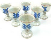 Vintage Salt Glazed Stoneware Chalices Set of 6