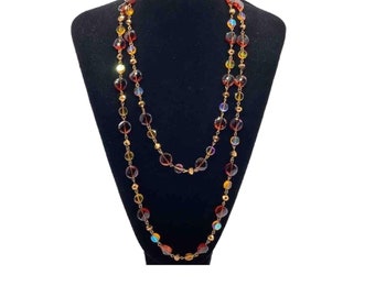 Vintage Joan Rivers Multi Colored Crystal Bead Necklace, Free Shipping