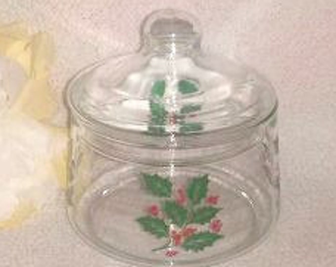 Vintage Indiana Glass Holly Berry Candy Dish Holly Bowl With Etsy