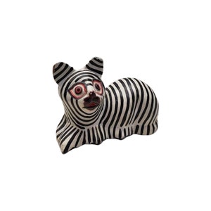 Vintage Wood Carved Striped Cats, Set of 2, Free Shipping image 9