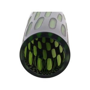 Mid Century Modern Black Cut to Green Hand Blown Cased Glass Vase, 16 Tall, Italian Glass, 1960s, Free Shipping Bild 2