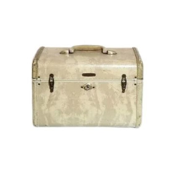 Mid Century Marbled Samsonite Train Case Makeup C… - image 5