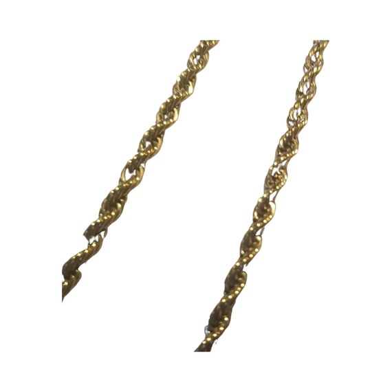 Trifari Gold Tone Rope Chain Necklace" Long, Free… - image 5
