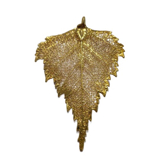 Vintage 24K Gold Dipped Maple Leaf Real Leaf Pend… - image 6