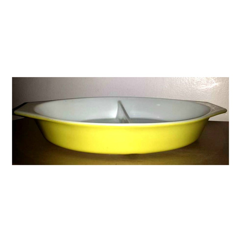 Pyrex Divided Yellow Casserole Dish 1.5 Quart 1960s Etsy