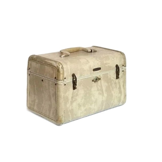 Mid Century Marbled Samsonite Train Case Makeup C… - image 9