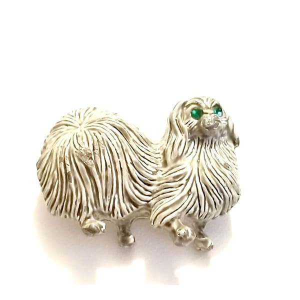 broche vintage chien pékinois, livraison gratuite