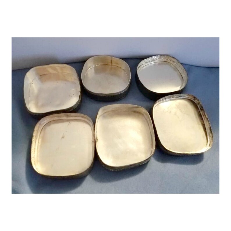 Shard Trinket Box Set of 3 Blue /& White Chinese Porcelain and Silver Alloy 1960s