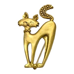Mid Century Gold Atomic Kitty Brooch, Atomic Cat Pin