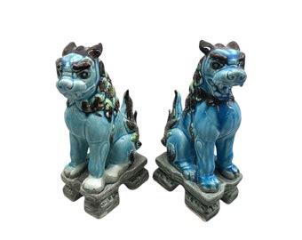 Mid Century Japanese Komainu Lion, Foo lions, Foo Dogs by Lego Japan 1960s, Free Shipping