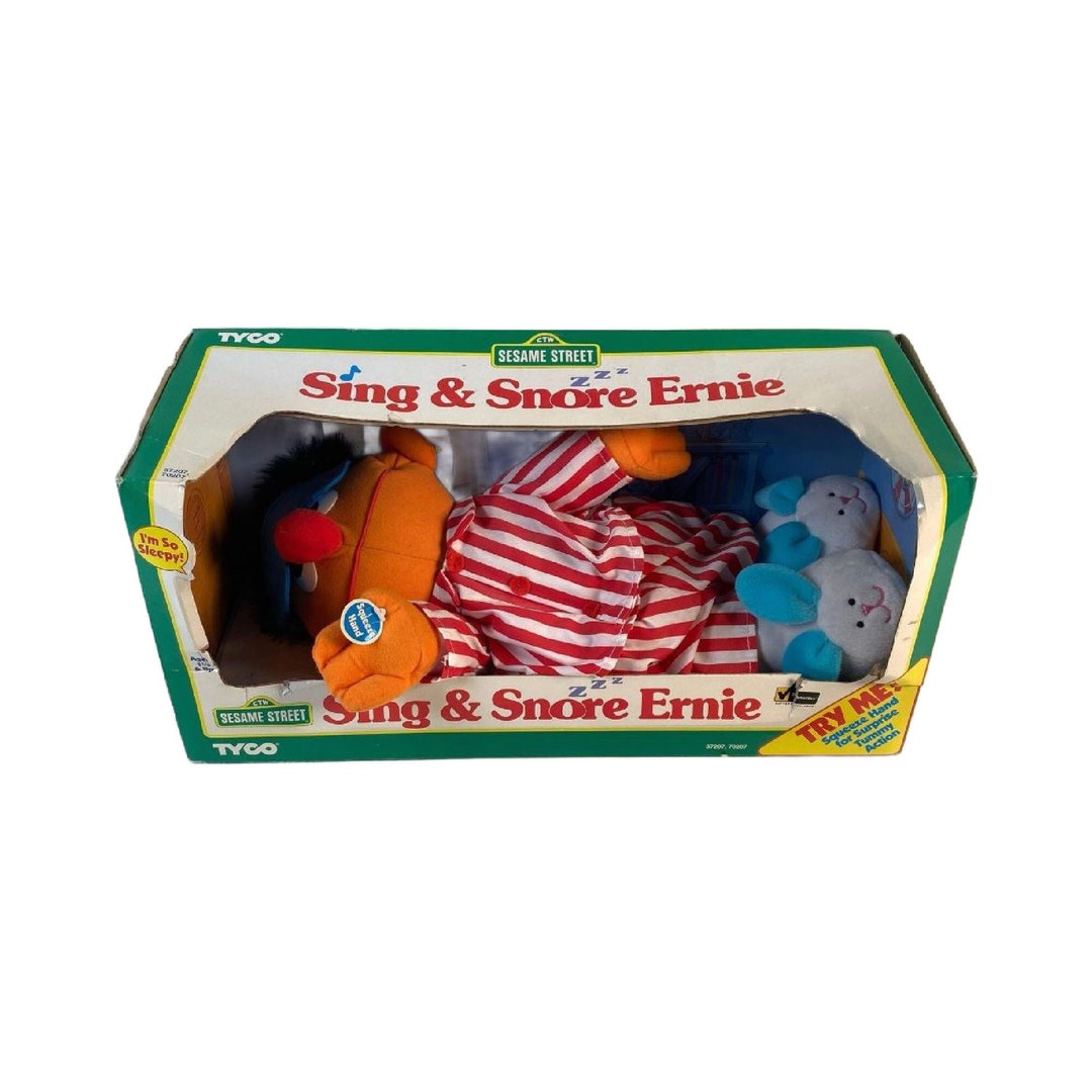 Vintage Sesame Street Sing & Snore Ernie Talking Doll, 1996, NEW OLD