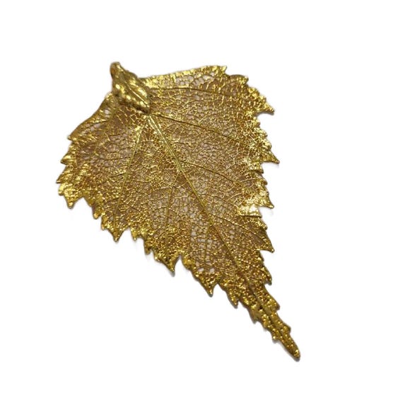 Vintage 24K Gold Dipped Maple Leaf Real Leaf Pend… - image 8