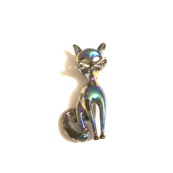 Mid Century Atomic Kitty Brooch, Free Shipping - image 1