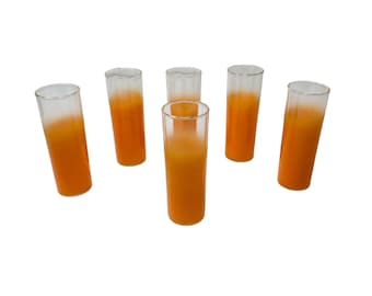 Orange Frosted Blendo OMBRE Cocktail Glasses, Set of 6, Free Shipping