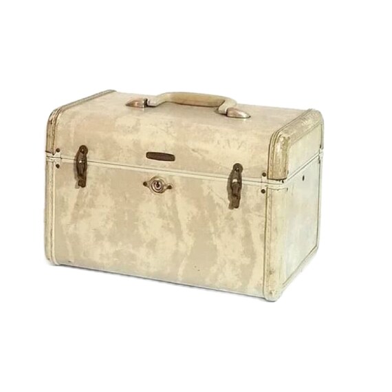 Mid Century Marbled Samsonite Train Case Makeup C… - image 3