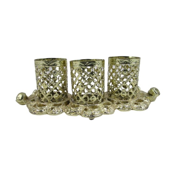 Vintage lipstick holder gold Gem