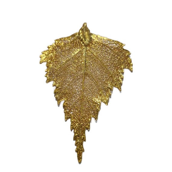 Vintage 24K Gold Dipped Maple Leaf Real Leaf Pend… - image 7