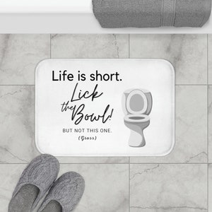 Funny Lick the Bowl Bathroom Bath Mat