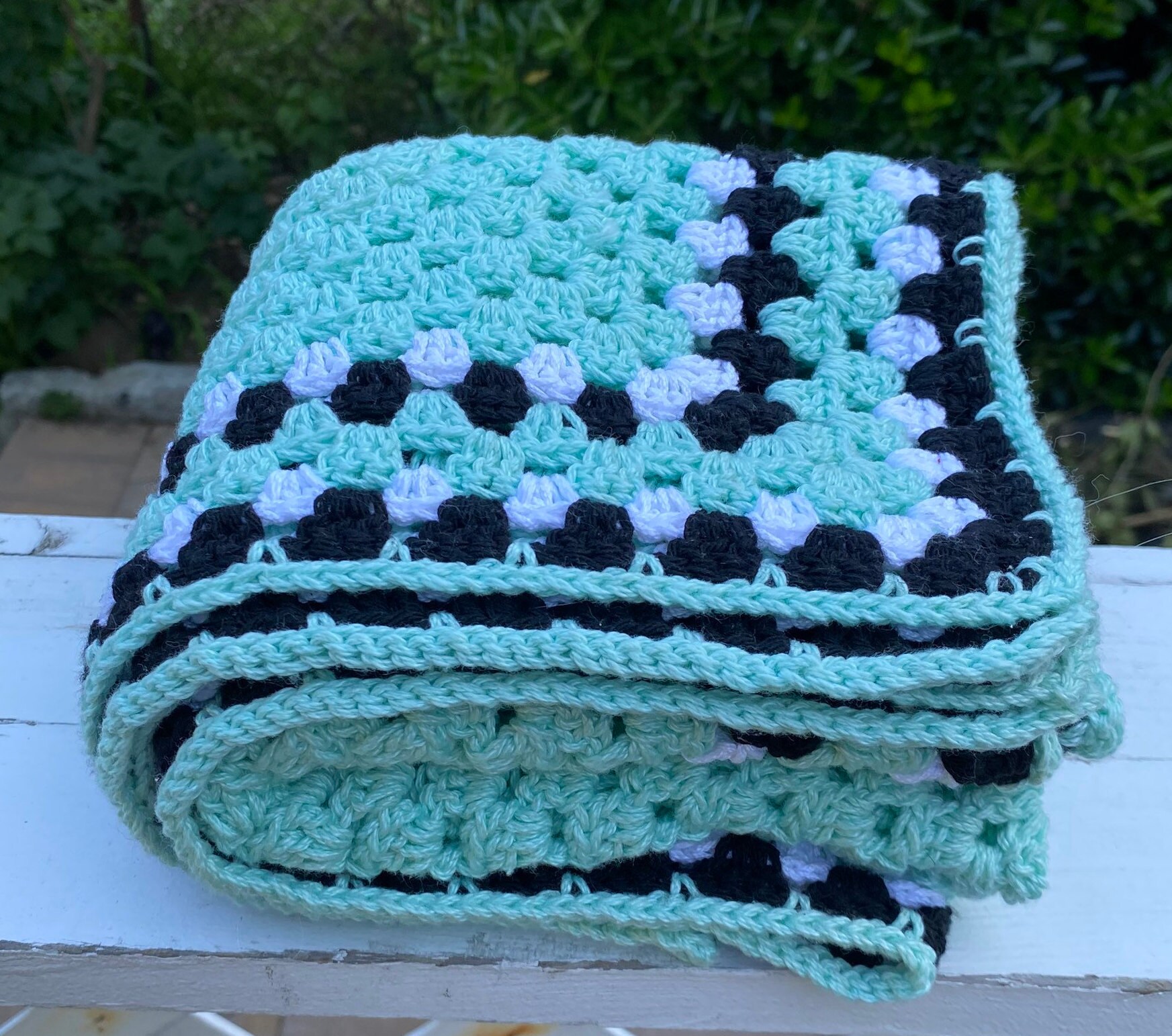 Green crochet baby blanket Mint Green Blanket Nursery décor Etsy