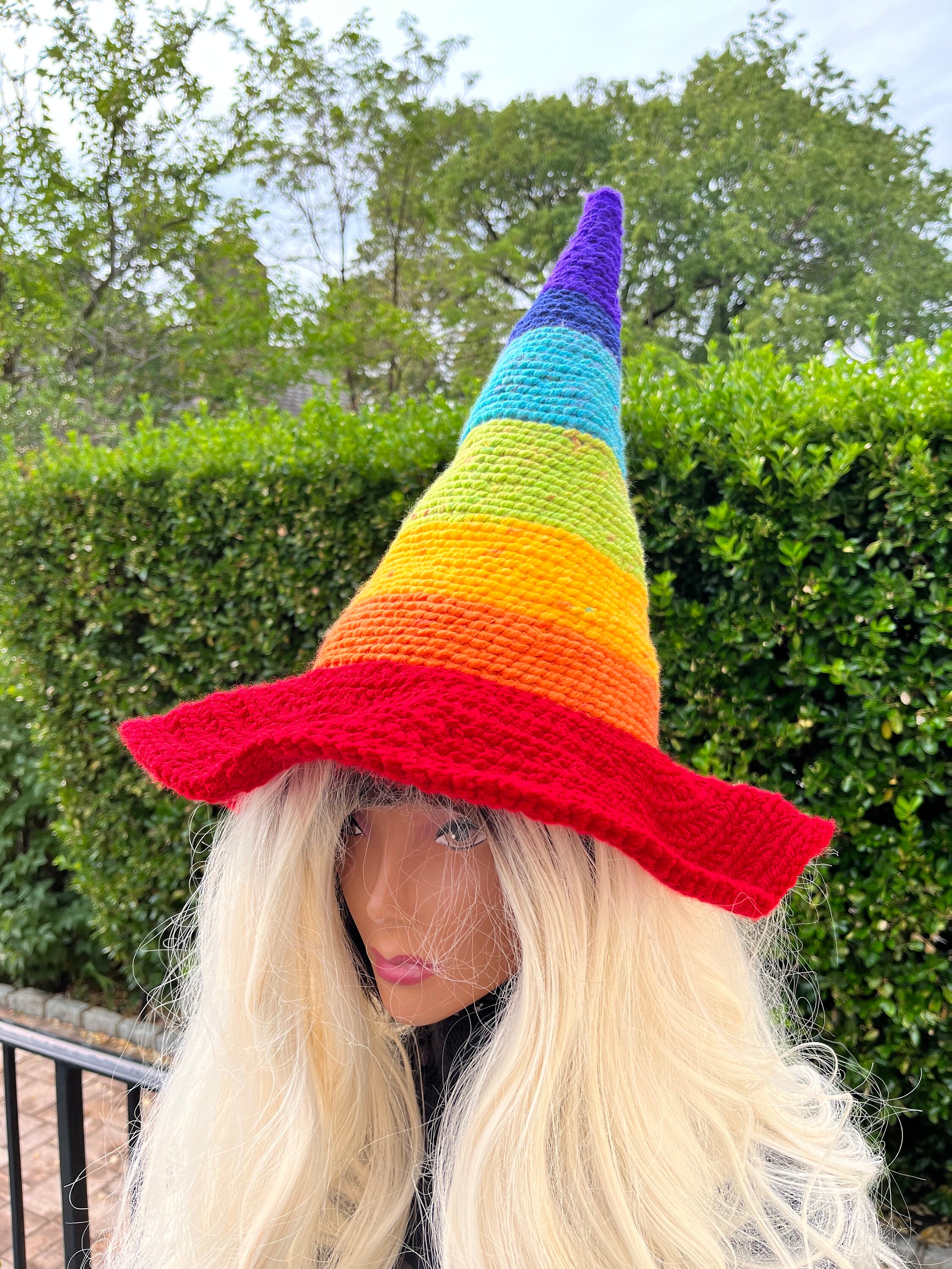 Rainbow Pride Wizard Hat: Crochet LGBTQ+ Cosplay Costume - Etsy