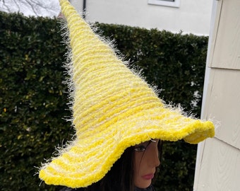 Yellow Ombre Witch Hat, Yellow witch, Yellow Cosplay hat, Wizard hat, Halloween yellow hat, Easter Yellow hat, Yellow in Witchcraft