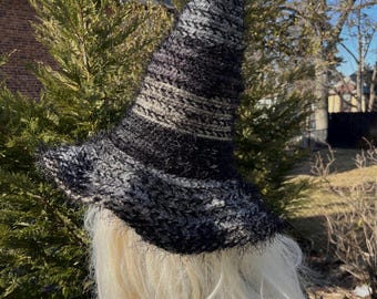 Black Knit Witch Hat: Sparkly Cosplay Costume Hat