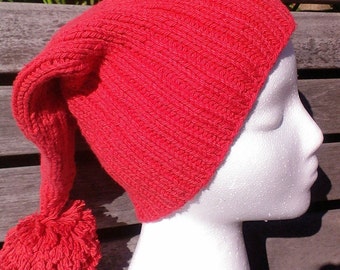 Hand Knitted Mr. Smee Hat: Red Cotton Pirate Costume