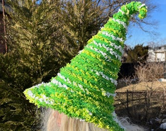 Green Fuzzy Witch Hat: Cosplay, St Patrick, Easter Parade