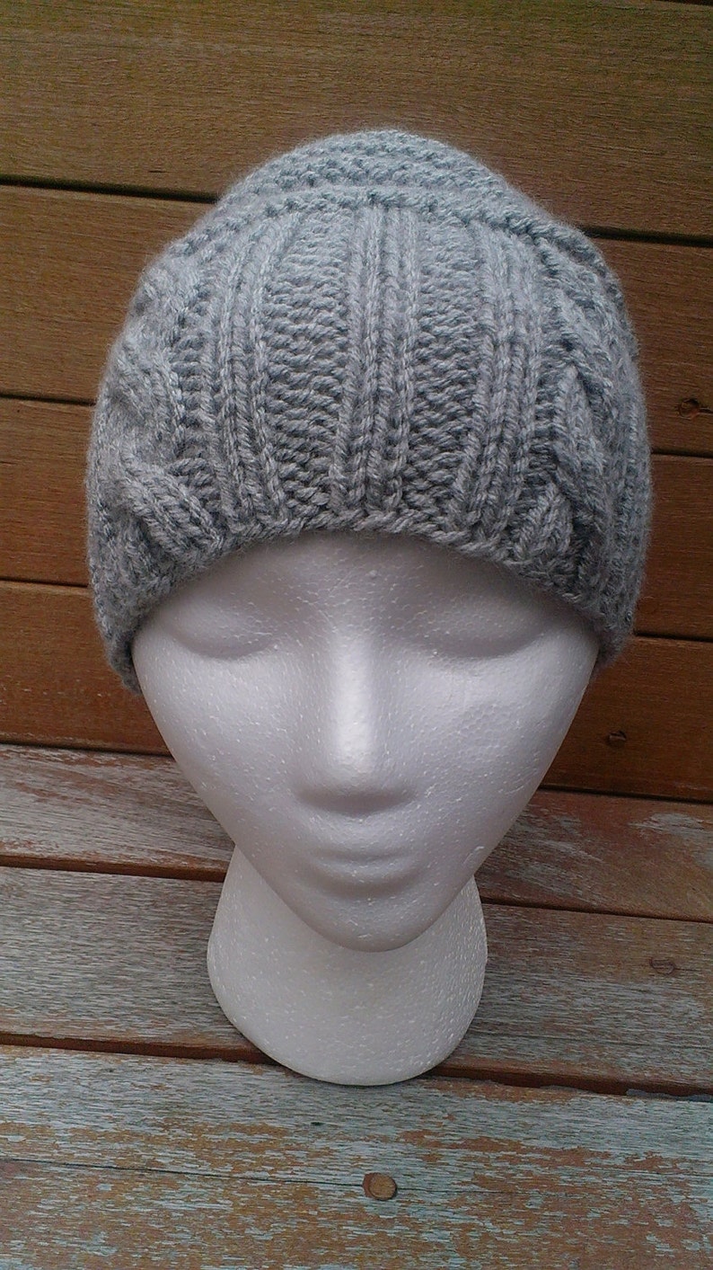 Gray Knit Hat Gray Hat Grey Slouchy Hat Knit Beanie Women Etsy
