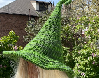 Green Sparkly Witch Hat: Halloween Costume, Cosplay Hat