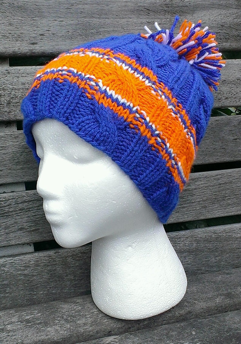 Knicks hat orange hat Islanders hat Mens blue beanie Winter orange hat Orange Winter hat Knicks hat blue hat Knit hats for men