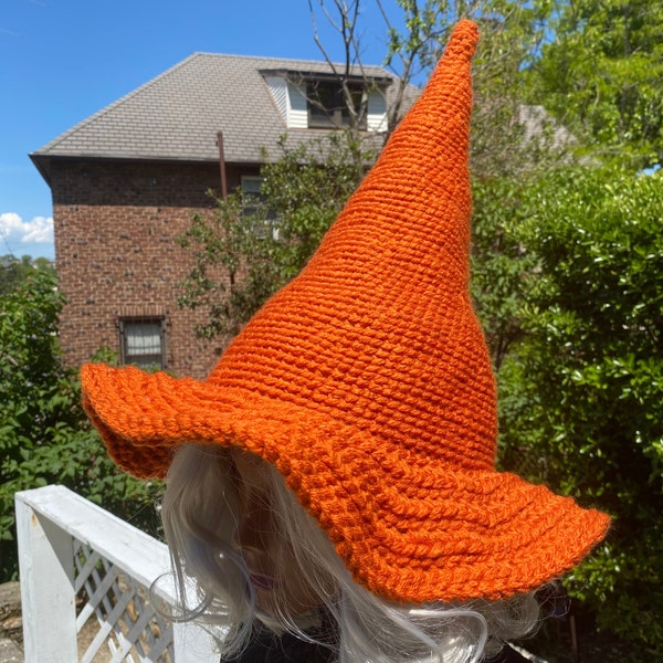 Orange Witch hat, Classic Halloween hat, Fancy Witch Hat, Dusty Orange Wizard Hat, Fantasy Hat, Halloween hat, Halloween Costume, Cosplay