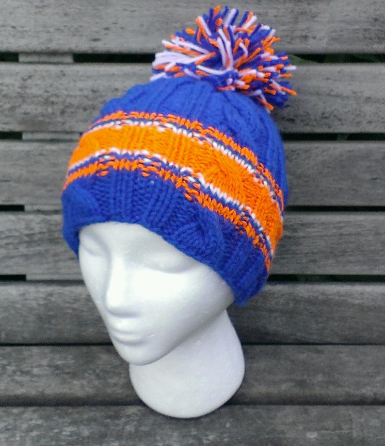 Knicks hat orange hat Islanders hat Mens blue beanie Winter orange hat Orange Winter hat Knicks hat blue hat Knit hats for men