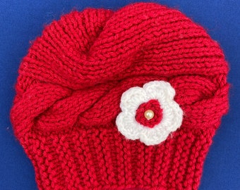 Flower Hats, Girls hats, Hats with flowers, Red baby beanies, Baby hats with flowers, Red hats, Black hats, Baby shower gifts